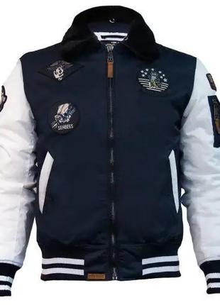 Бомбер top gun ma-1 color block bomber jacket with fur & patches