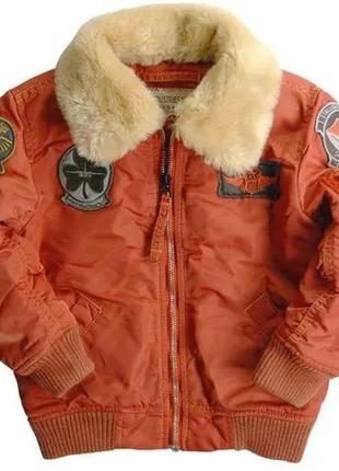 Дитяча куртка boys maverick jacket alpha industries (rust)1 фото