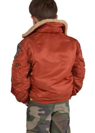 Дитяча куртка boys maverick jacket alpha industries (rust)3 фото