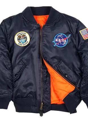 Куртка youth nasa ma-1 flight jacket alpha industries (синя)