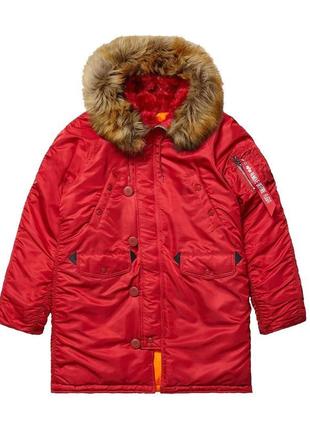 Зимова жіноча куртка аляска n-3b w parka alpha industries (red)