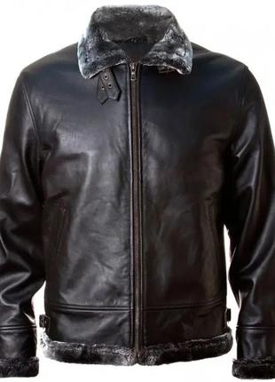 Шкіряна куртка top gun leather jacket with bonded fur