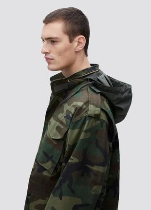 Куртка m-65 field coat alpha industries (woodland camo)6 фото