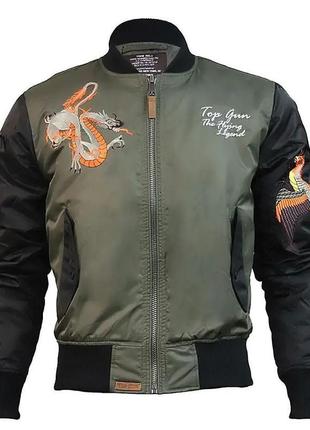 Куртка top gun the flying legend bomber jacket (оливкова)1 фото
