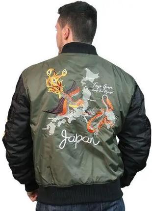 Куртка top gun the flying legend bomber jacket (оливкова)2 фото