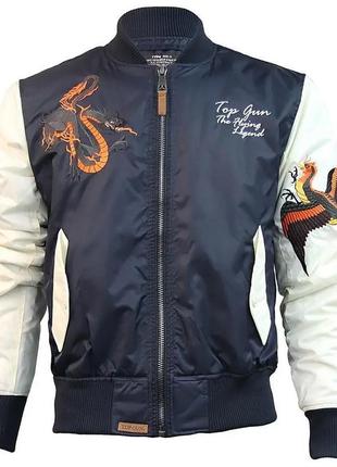 Куртка top gun the flying legend bomber jacket (біло-синя)