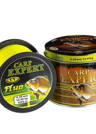 Ліска коропова carp expert fluo yellow 0.35 мм 1000м 14,9 кг жовта