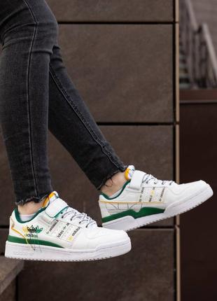 Женские кроссовки адидас форум 84 лоу бело-зелёные / adidas forum 84 low white green7 фото