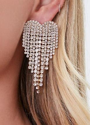 Эффектные серьги водопад pershing jewelry