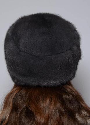 Женская норковая шапка кубанка3 фото