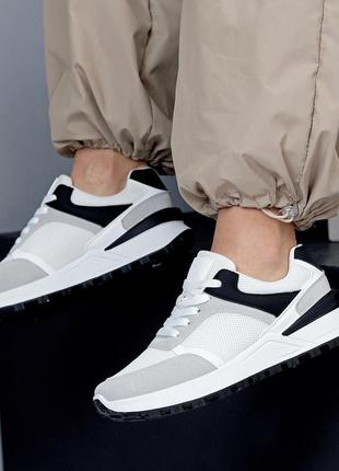 Кроссовки кожаные в белом и черном цвете ❤️❤️❤️