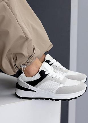 Кроссовки кожаные в белом и черном цвете ❤️❤️❤️