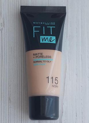 Тональный крем maybelline new york fit me матирующий 115 ivory 30 мл.2 фото