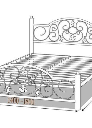 Кровать металлическая жозефина 140х200см3 фото