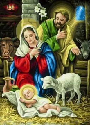 Алмазна мозаїка ікона різдво ісуса 40х50 см colorart sp1031 фото