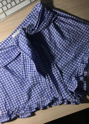 Шорты h&m checked shorts with ties6 фото