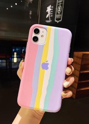 Силіконовий чохол - накладка full rainbow для apple iphone 11