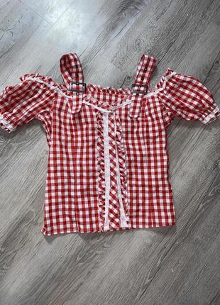 Винтажная блуза с обнаженными плечами блузка с корсетной стяжкой janina, s-m3 фото