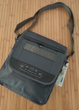 Мужская сумка мессенджер через плечо "tai ding" почтовая до 7 литров размер 30*26*8 см цвет графит