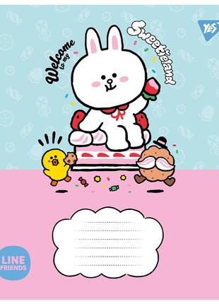 Тетрадь школьная yes line friends. sweetieland 12 листов клетка3 фото