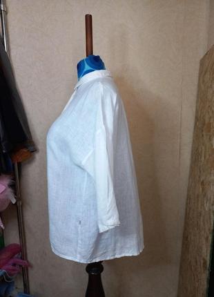 Белоснежная льняная рубашка soul 50-52 размер5 фото