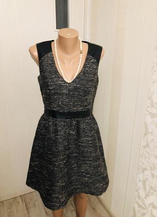 Плаття h&m тепле нове меланж шкіряні вставки модне стильне