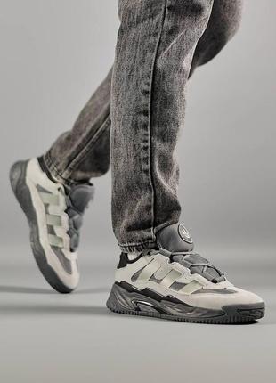 Чоловічі кросівки adidas originals niteball gray black сірі повсякденні кросівки адідас8 фото