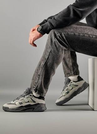 Чоловічі кросівки adidas originals niteball gray black сірі повсякденні кросівки адідас10 фото