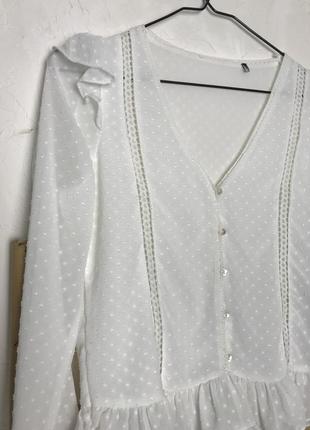 Блуза с рюшками ришелье3 фото
