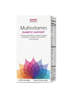 Мультивітамінний комплекс для жінок, multivitamin diabetic suppor, gnc 90 caplets