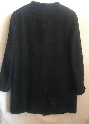 Чорний   жакет  піджак із твіду стиль шанель,7 фото