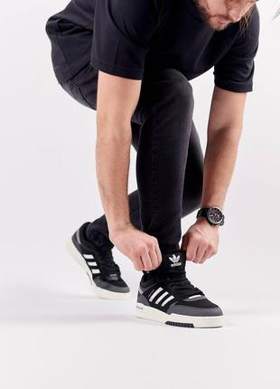 Мужские кроссовки adidas originals drop step gray black черные спортивные кожаные кроссовки адидас9 фото