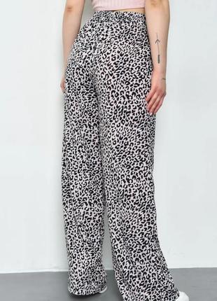 Летние прямые брюки с леопардовым принтом свободного кроя2 фото