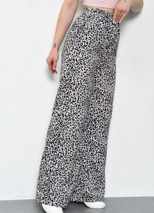 Летние прямые брюки с леопардовым принтом свободного кроя3 фото