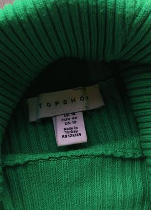 Зеленый свитер водолазка гольф3 фото