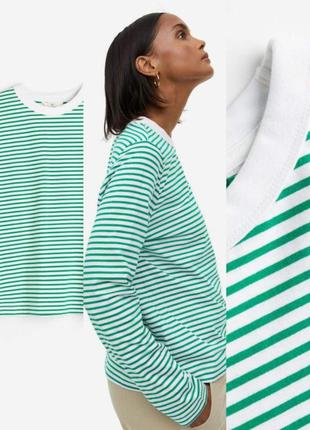 Лонгслив лонгслів тільник кофточка в полоску від h&m розміри xs