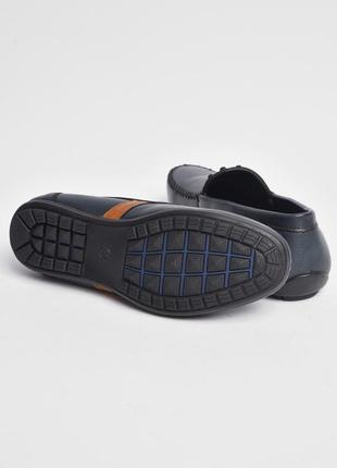 Підліткові туфлі для хлопчика темно-синього кольору3 фото