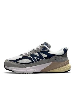 Мужские кроссовки new balance 990v6 gray white белые спортивные кроссовки из натуральной замши нью баланс