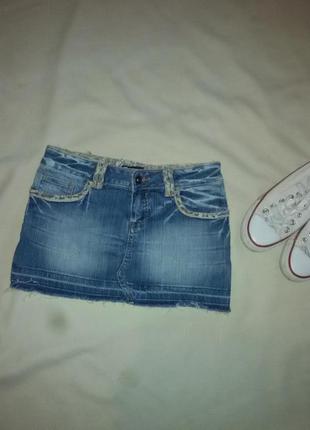 Короткая джинсовая юбка р. 34-363 фото