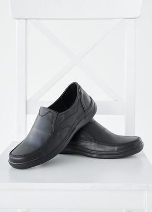 Чоловічі туфлі шкіряні весняно-осінні чорні emirro р мок (44)