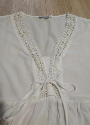 Нежная белоснежная вискозная блузка свободного покроя 48-505 фото
