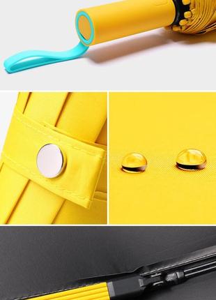 Супер крепкий ветрозащитный автоматический зонтик 72 bone с уф-защитой для женщин yellow