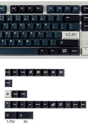 129 клавиш galaxy cherry profile, пятисторонние колпачки для клавиш с красителем, колпачки для клавиш pbt