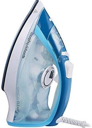 Бу morphy richards 300300 crystal clear steam iron, бірюза/біла праска