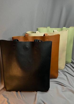 Жіноча шкіряна сумка шопер для повсягдення5 фото