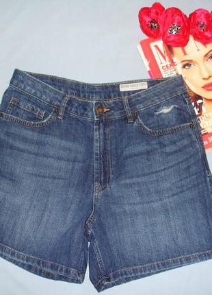Жіночі шорти джинсові розмір 44 / 10 темні модні на кожен день короткі