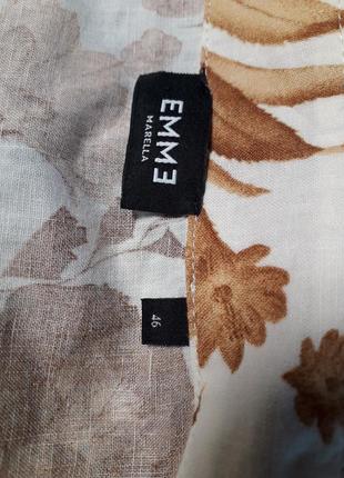 Натуральная хлопковая рубашка сорочка люкс marella (max mara) emme тропический принт6 фото
