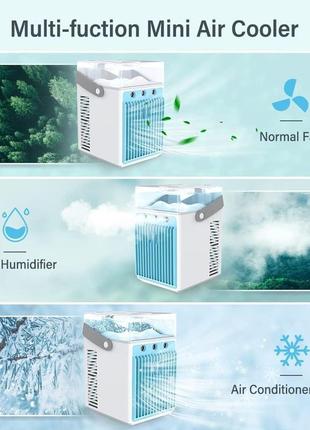 Бу портативный воздухоохладитель, tiptop home 4 в 1 персональный вентилятор кондиционера и увлажнитель воздуха, usb-аккумуляторный2 фото