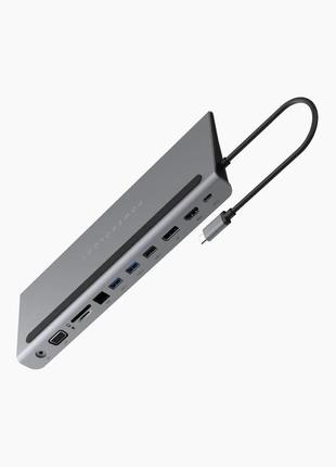 Powerology 11 в 1 многопортовый концентратор usb и подставка для ноутбука  vga, usb type c, ethernet, hdm