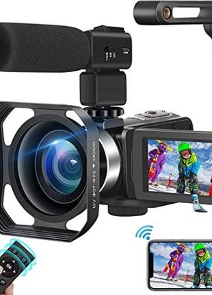 Komery 2.7k видеокамера 48 мп 18-x wifi цифровая камера с микрофоном и дистанционным управлением 4k 48mp